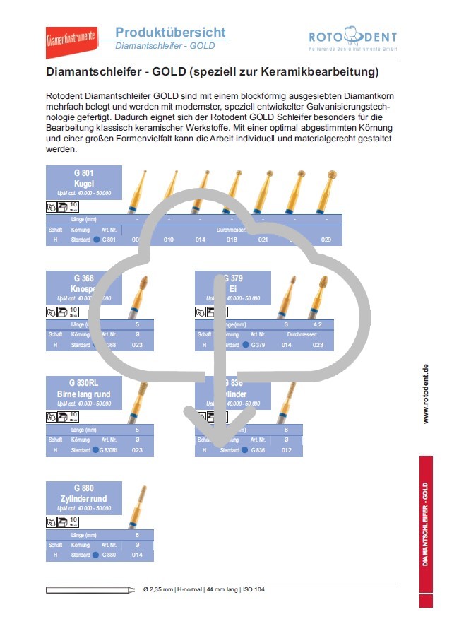 Download Produktübersicht Diamantschleifer GOLD
