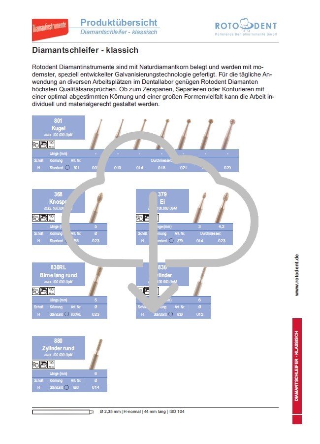 Download Produktübersicht Diamantschleifer klassisch