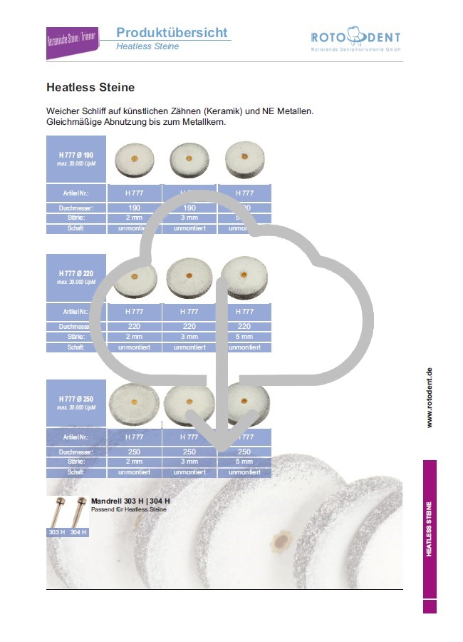 Download Produktübersicht Heatless-Steine