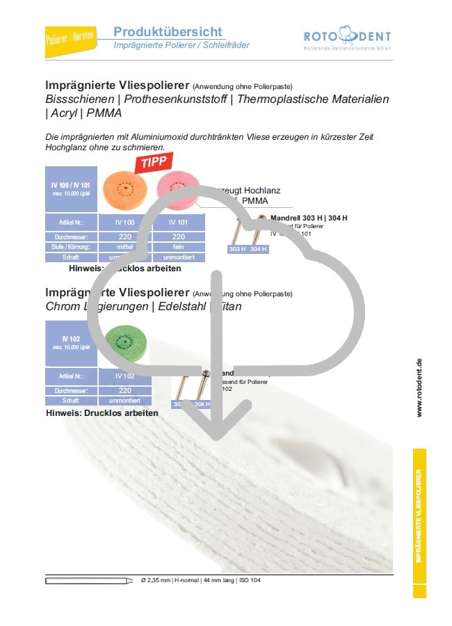 Download Produktübersicht Imprägnierte Polierer / Schleifräder