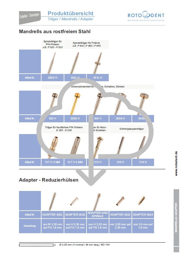 Download Produktübersicht Träger / Mandrells / Adapter