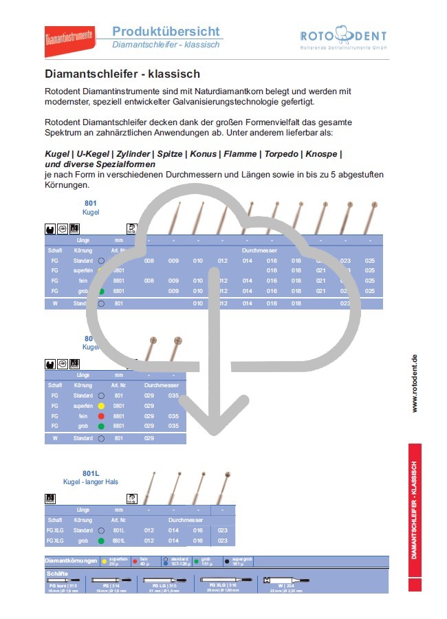 Download Produktübersicht Diamantschleifer klassisch