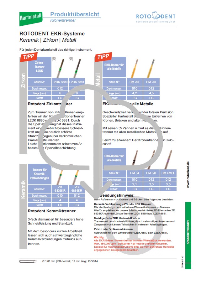 Download Produktübersicht EKR-Diamanten