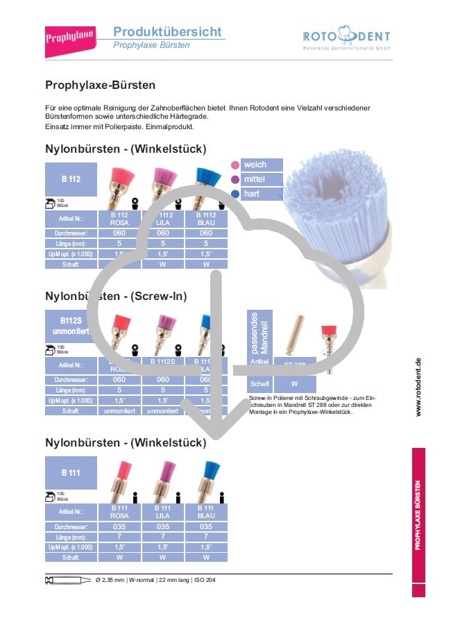 Download Produktübersicht Prophylaxebürsten