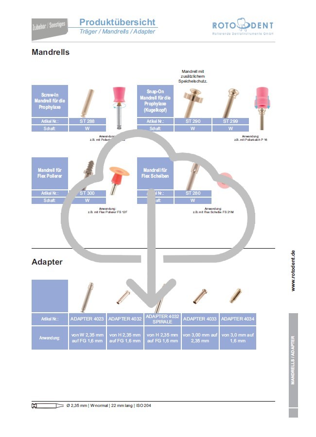 Download Produktübersicht Träger / Mandrells / Adapter 